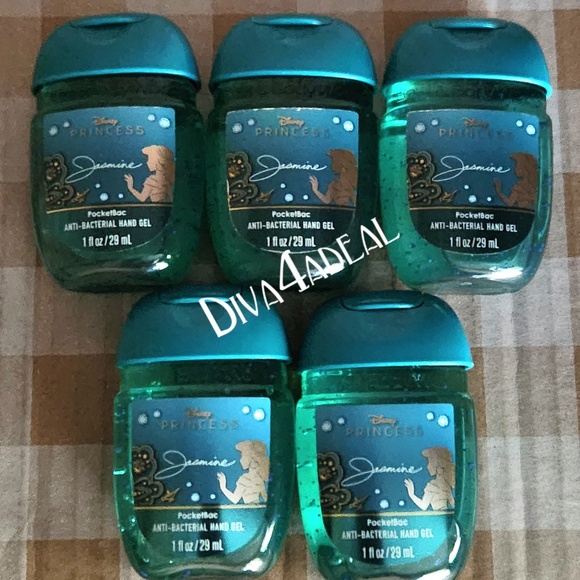 5X Bath & Body Works X DISNEY PRINCESS JASMINE Anti Bacterial Hand Gel Pocketbac - Picture 1 of 2